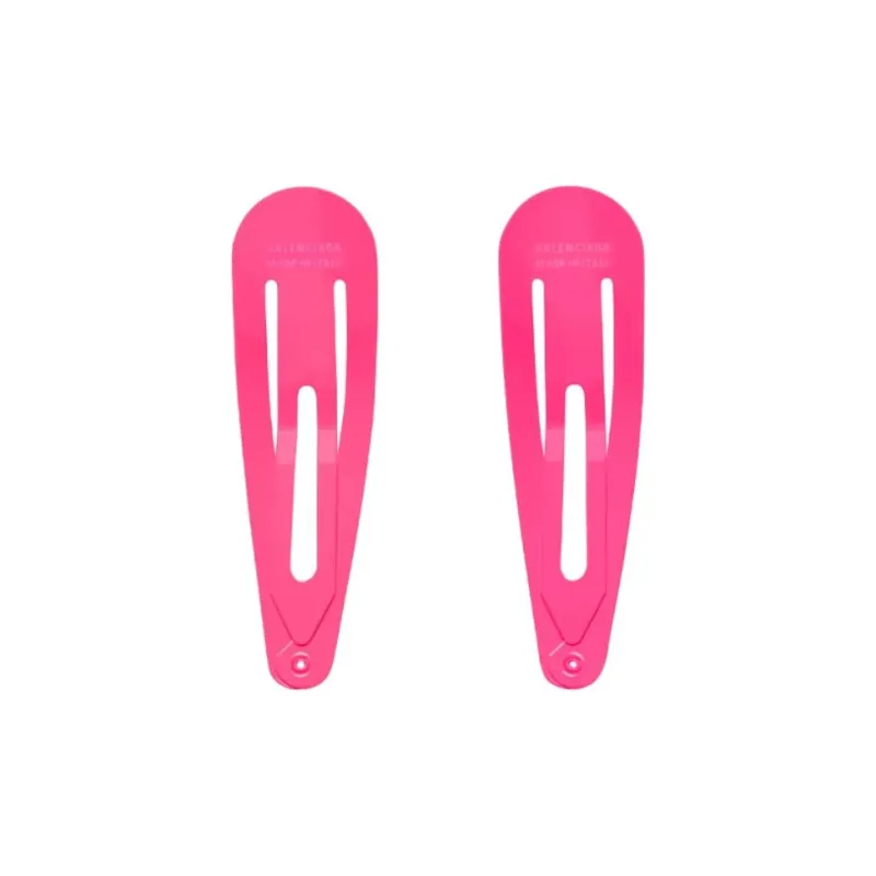 Balenciaga Stainless Steel Hair Clips Women's Pink-1