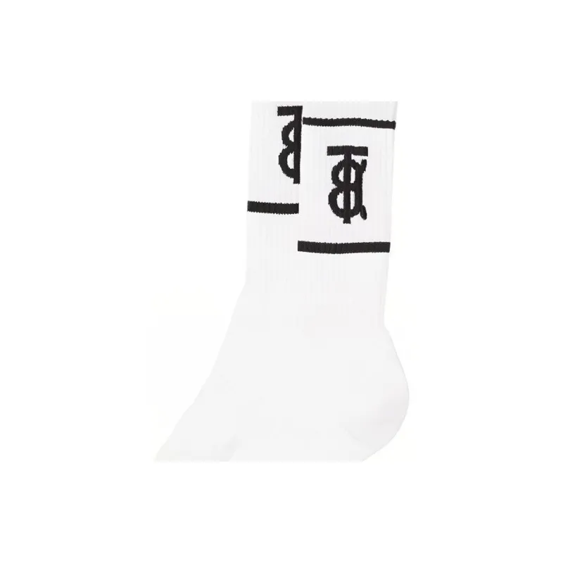 Burberry FW23 Knee High Socks Men's 1 Pack White-5