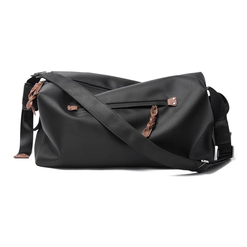 MOYYI Oxford Gym Bag Shoulder Bag Messenger Bag Crossbody Bag Men's Unisex Black-0