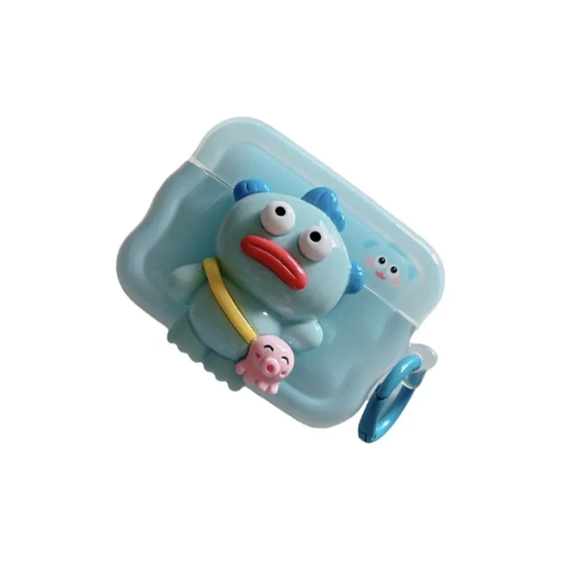 Kona Chun Compatibility With AirPods 2/Pro/3 TPU Fun 3D Effect Ugly Cute Big Mouth Fish Fully Enclosed Headphone Cases-4