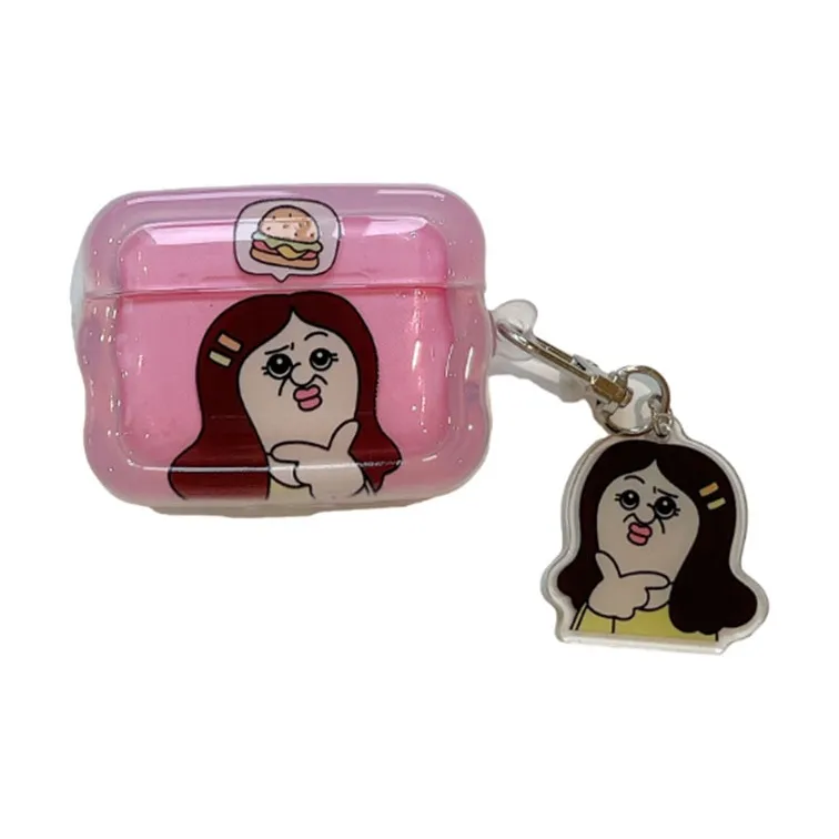 Kona Chun Compatibility With AirPods 1/2/3 TPU Bangbang Yu Zhi Couple Cartoon Fully Enclosed Headphone Cases-3