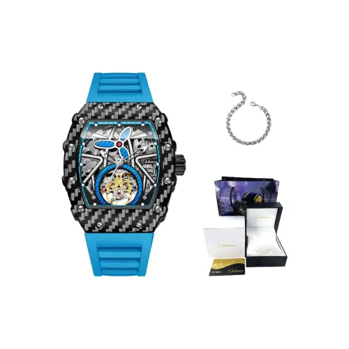 Dulunwe Automatic Mechanical Movement Rubber Band Strap Watch Men
s Watches Black Dial
