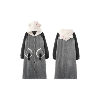 MIOJUER Bath Robes Women's Gray