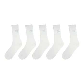 Cheemy Free Mid Calf Socks Women's 5 Pack Crystal White