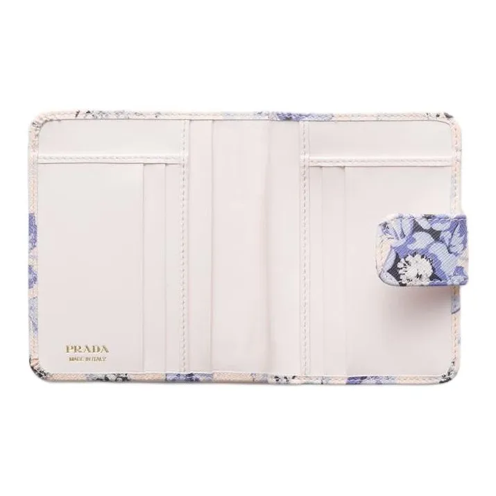 PRADA Saffiano Leather Wallet Women's Light Blue-4