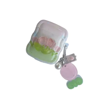 Kona Chun Compatibility With AirPods 2/Pro/3 TPU Wave Patchwork Painted 3D Effect Tulip Headphone Cases