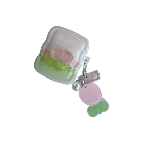 Kona Chun Compatibility With AirPods 2/Pro/3 TPU Wave Patchwork Painted 3D Effect Tulip Headphone Cases