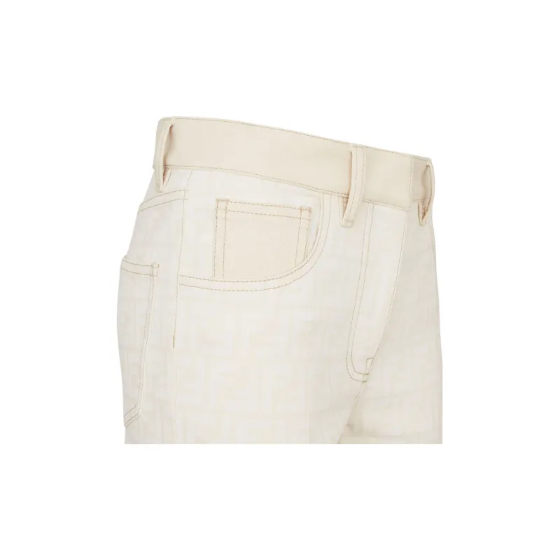 FENDI Ff Motif Straight Leg Jeans-4