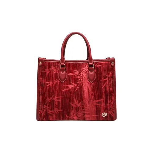 PAYOT Fabric Bonded Microfiber Synthetic Leather Handbag Large Size Women's Burgundy