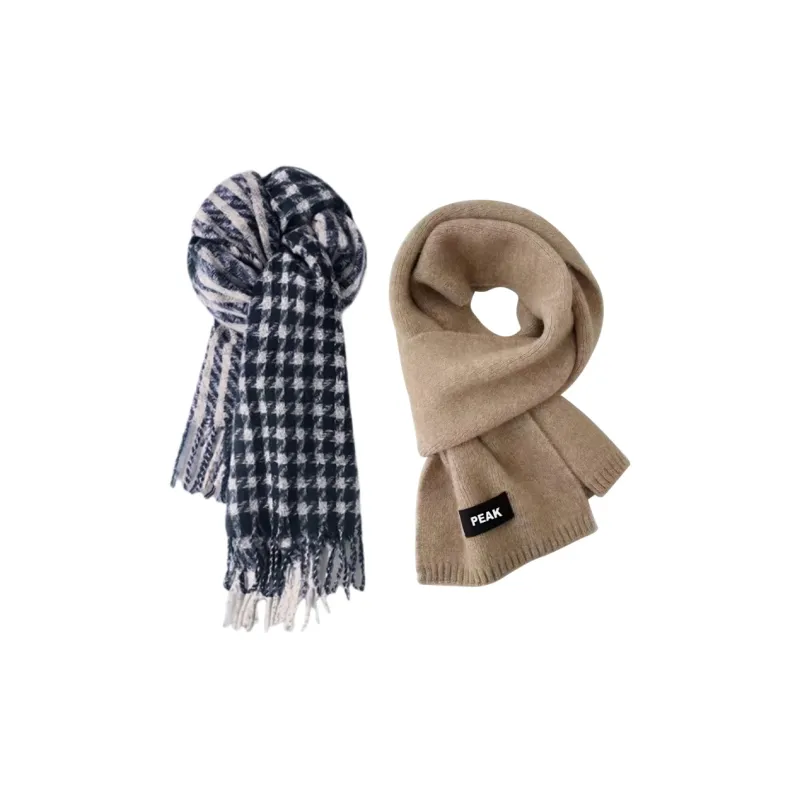 PEAK Knit Scarves Unisex Black Brown-4