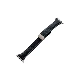 Apple Small Round Pendant Litchi Grain Magnetic Clasp-Black