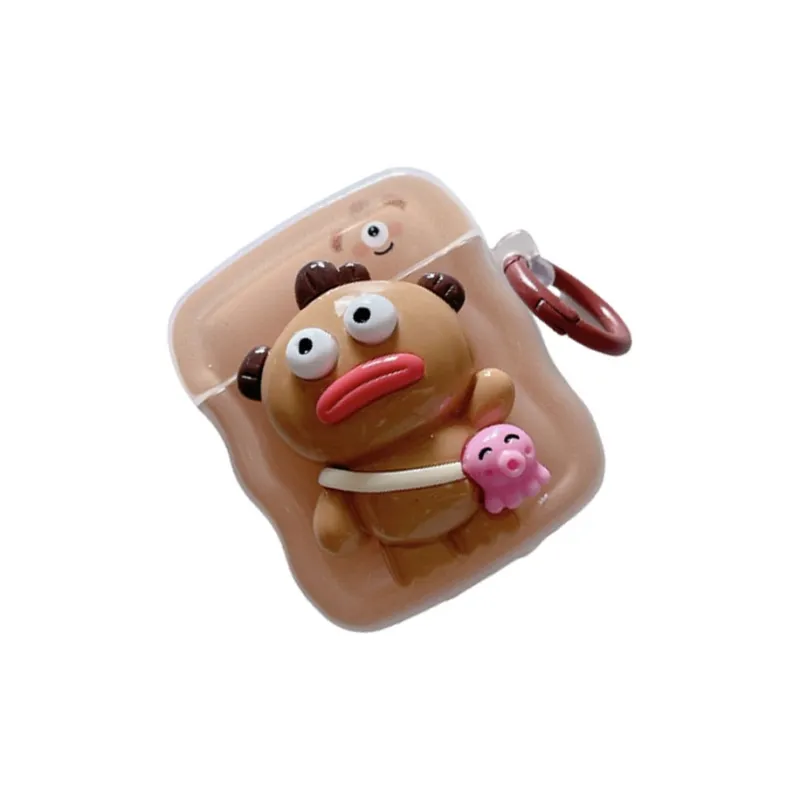 Kona Chun Compatibility With AirPods 2/Pro/3 TPU Fun 3D Effect Ugly Cute Big Mouth Fish Fully Enclosed Headphone Cases-2