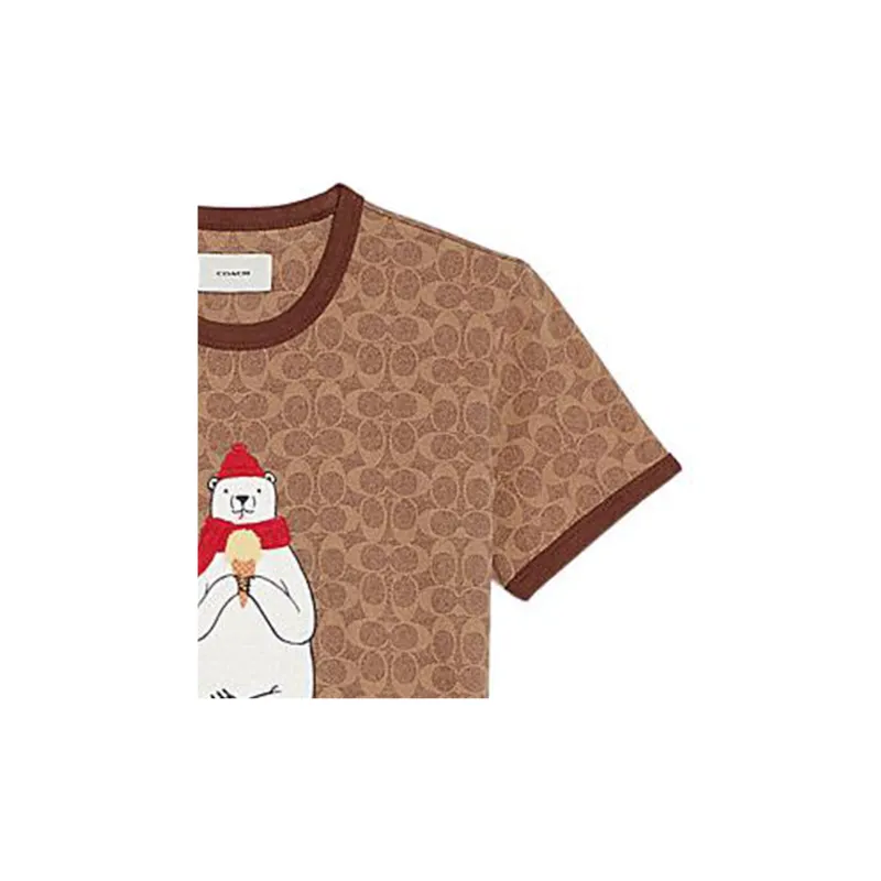 COACH FW22 T Shirt Women's Brown-4