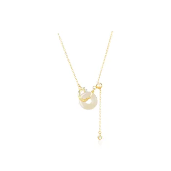 JIACUIYUN Hetian Jade Necklaces Pale Greenish White Jade Women's