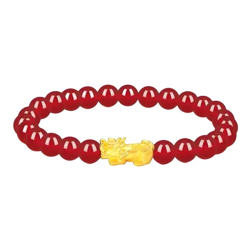 YORISTEINK Good Luck Pixiu Wealth Attraction New Chinese Style 999 Solid Gold Fixed Price Gold Bracelet Unisex