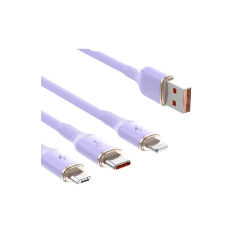 First Guard 3VZ0020 All in One Unwrapped Single Cable With Triple Charging Cables-0