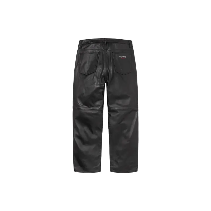 Supreme Leather Baggy 5 Pocket Jean-1