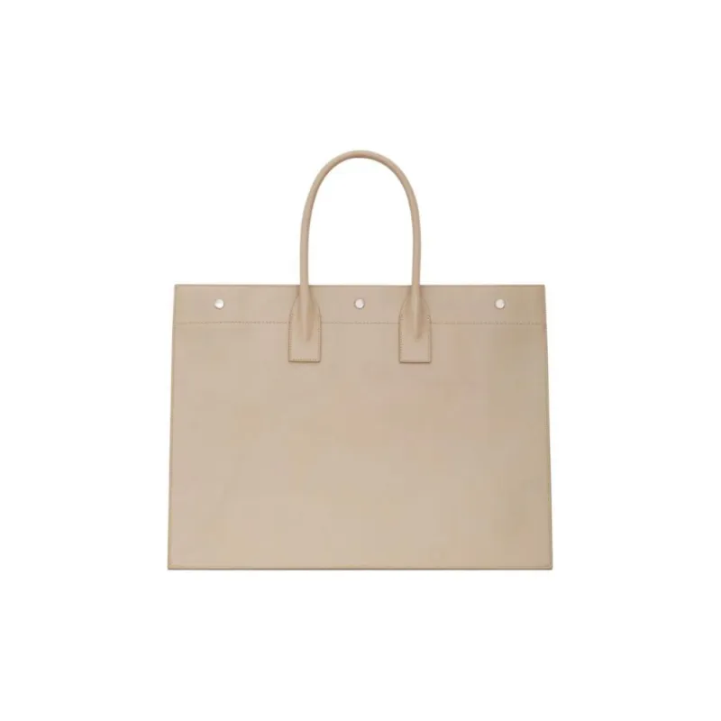 SAINT LAURENT Calfskin Handbag Regular Men's Beige-3