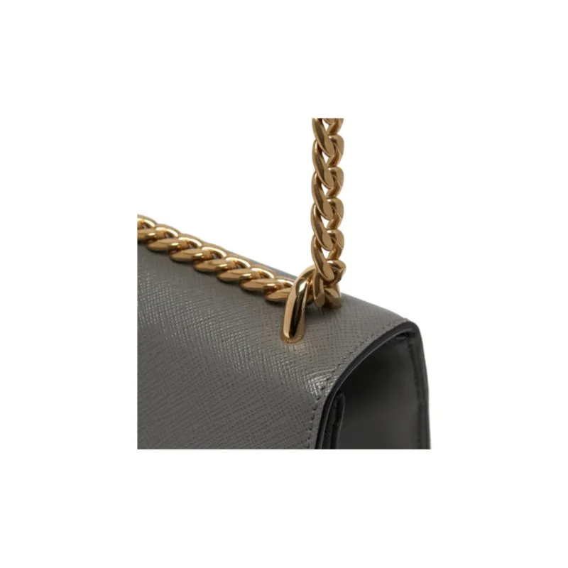 PRADA Cow Leather Crossbody Bag Shoulder Bag Women's Gray-7