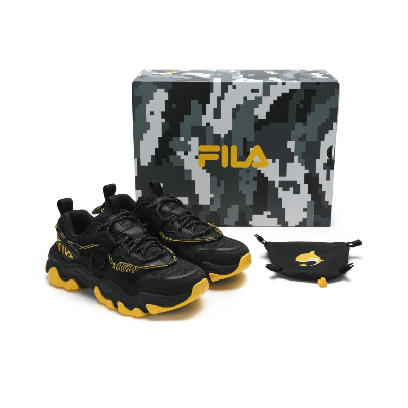 HUANGJINGYU x FILA FLUID 5 Anti Slip Wear Resistant Low Top Casual Shoes Men's Black-0