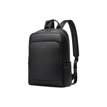 SEPTWOLVES Artificial Leather 17.3 Inch Computer Backpack Student Backpack QPL Regular Unisex Black