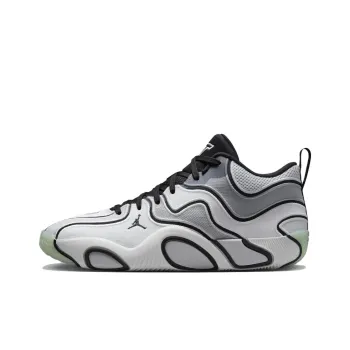 Jordan Tatum 3 Anti Slip Wear Resistant Mid Top Basketball Shoes Unisex White Gray