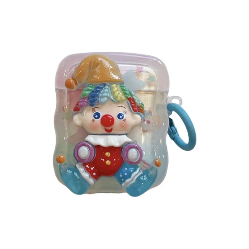 Kona Chun Compatibility With AirPods 2/Pro/3 TPU Cute Wave Sticker Painted Joker Headphone Cases-2