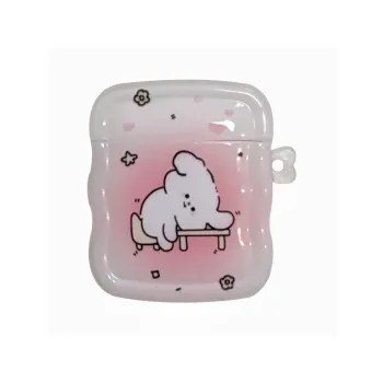 Kona Chun Compatibility With AirPods 2/Pro/Pro 2/1 TPU Pink Blended Cute Cartoon Puppy Headphone Cases