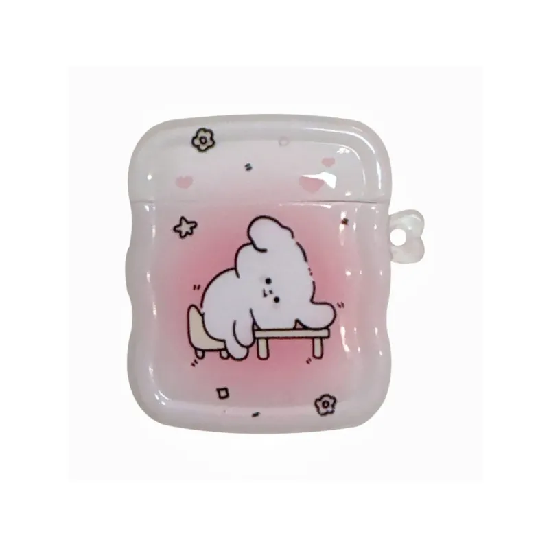 Kona Chun Compatibility With AirPods 2/Pro/Pro 2/1 TPU Pink Blended Cute Cartoon Puppy Headphone Cases-0