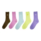 Tranquil Blue+Hibiscus Pink+Crystal Purple+Green Light Yellow+Vintage Coffee