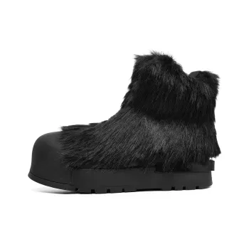 Angelmi Slip Resistant Warm High Top Casual Shoes Unisex Black