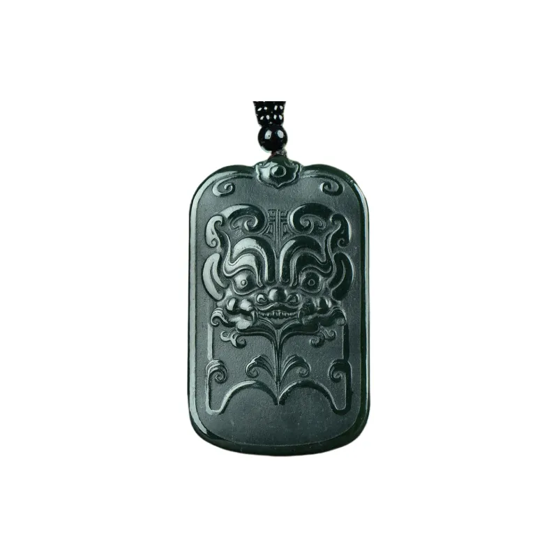 Jade Charm Yao Hetian Jade Necklaces Green Jade Men's-0