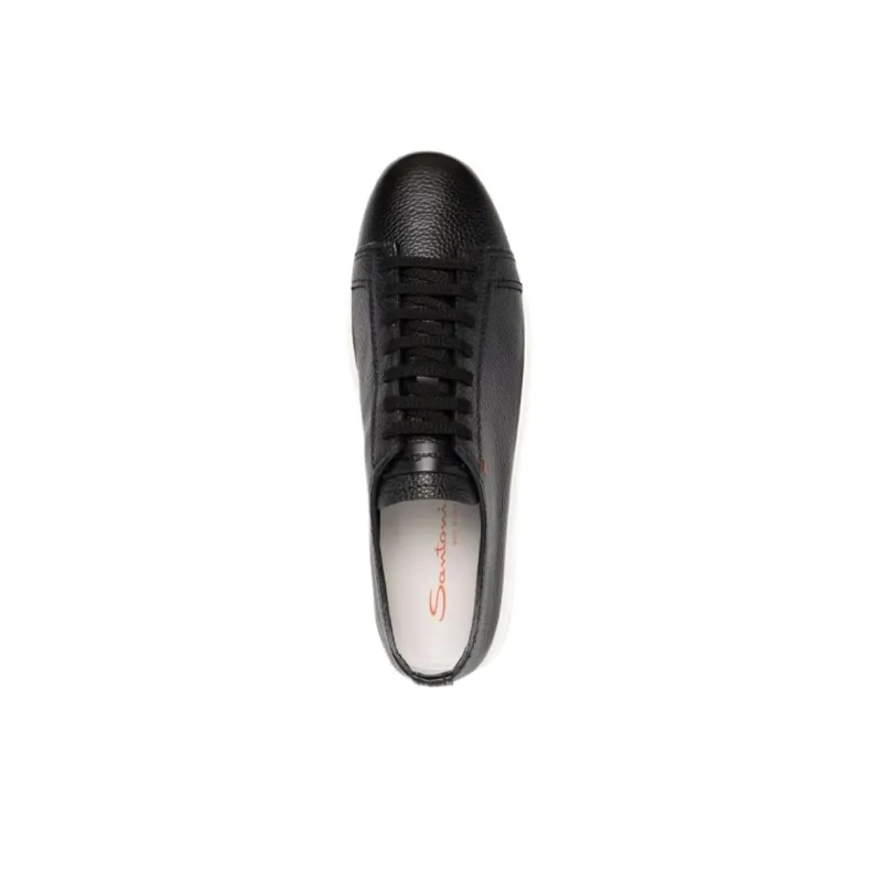 Santoni Round Toe Lace Up Sneakers-4