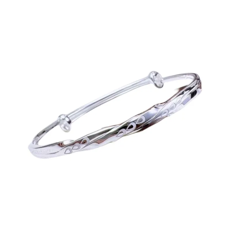 Stone Edge Poly 999 Fine Silver Bangles Unisex-0