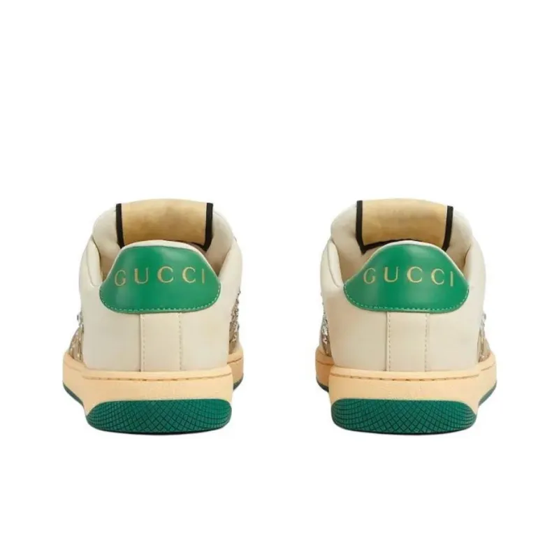 GUCCI Women's Screener 'GG Monogram Crystal Ivory Green' Women's-4