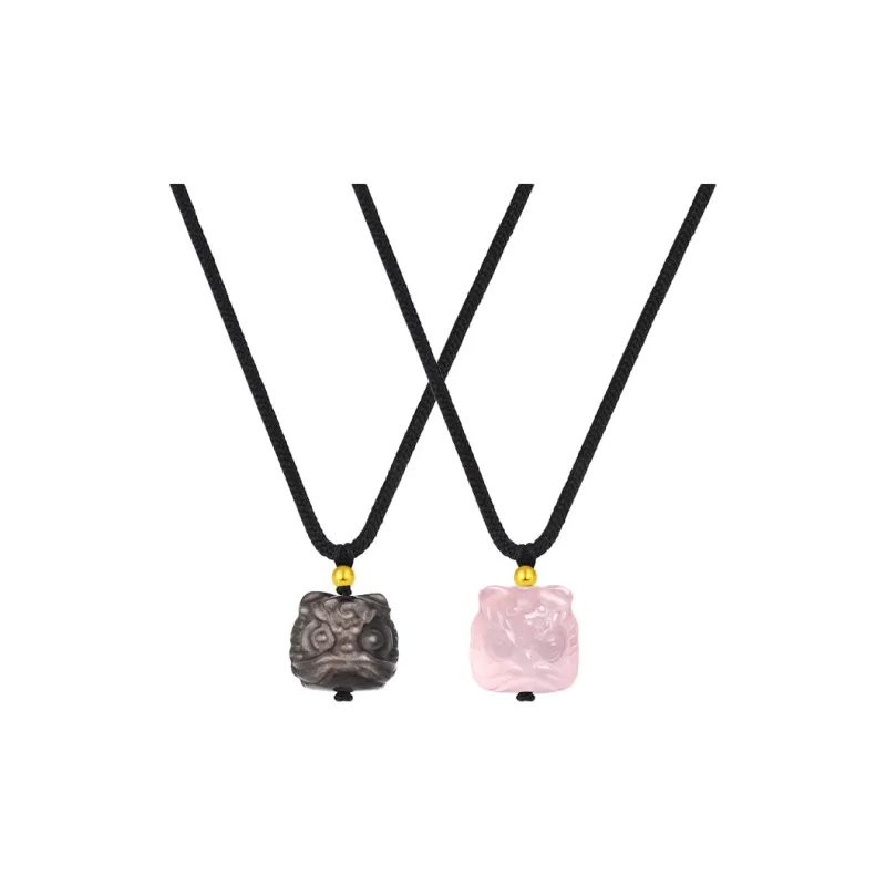 EADDA JEWELRY Obsidian Necklaces Unisex-4