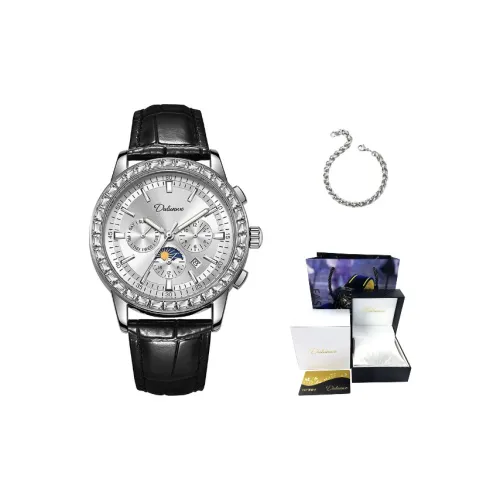 Dulunwe Automatic Mechanical Movement Cowhide Strap Watch Men's Watches Blue Dial