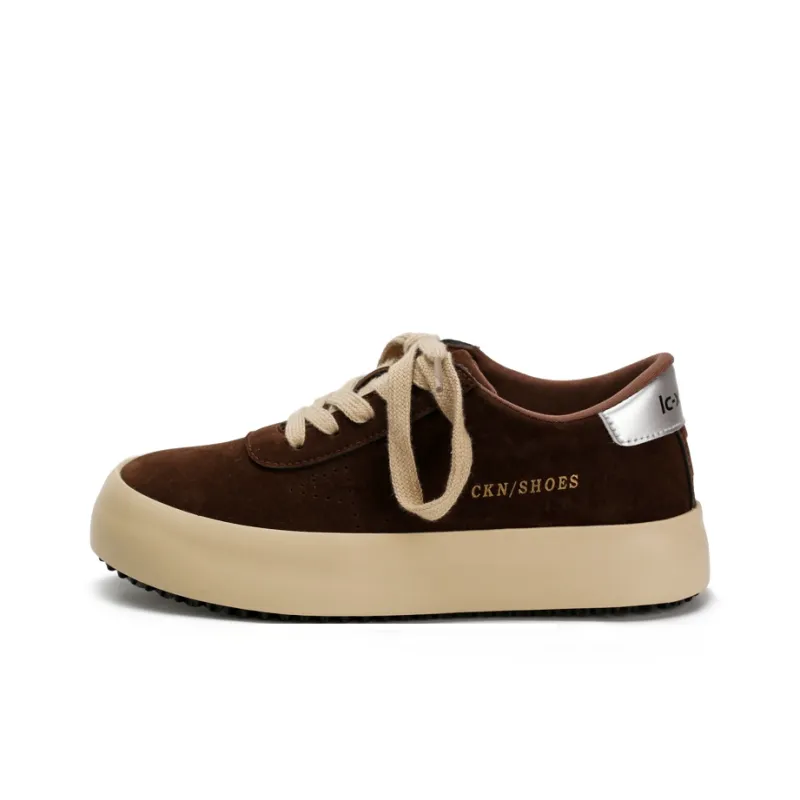 Zun'er Non-slip Lightweight Low-Top Skateboard Shoes Women's Camel-4