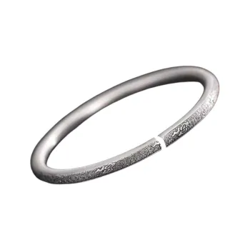 Stone Edge Poly 999 Fine Silver Bangles Unisex