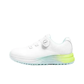 PGM Cushioned Slip Resistant Water Resistant Low Top Golf Shoes Women's White Cyan Yellow