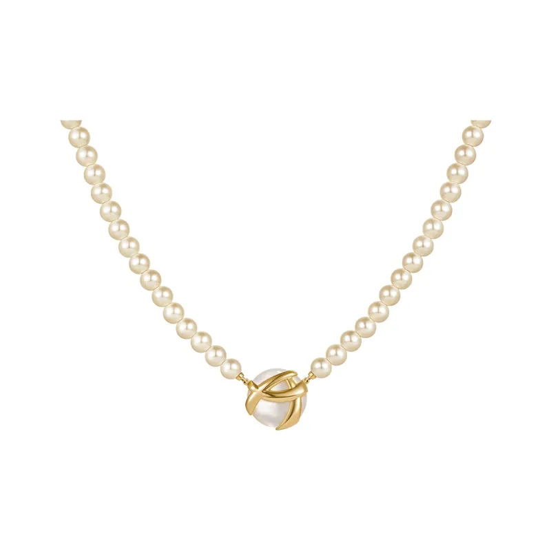 Amber Lollipop Shell Pearl Necklaces Women's-0