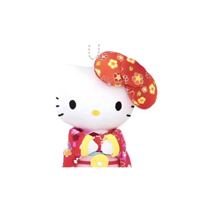 Sanrio Red Bowknot Kimono Dolls Plush Pendant 12cm High-1