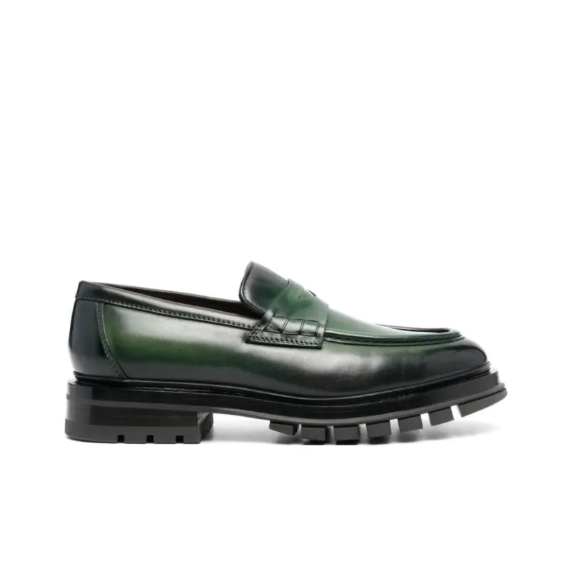 Santoni Penny-slot Leather Loafers-1