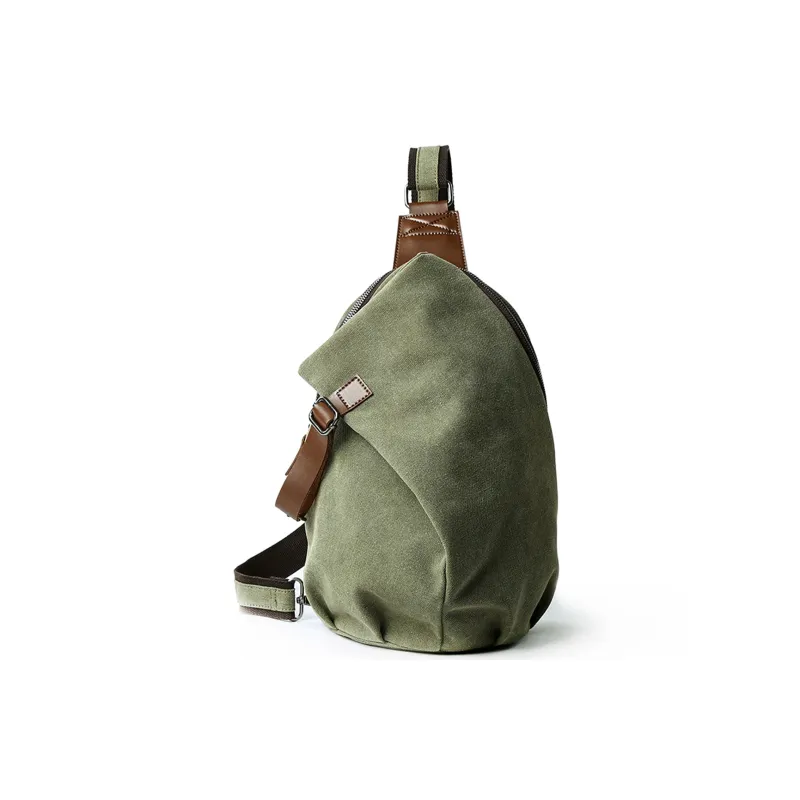 MOYYI Canvas Bag Sling Bag Large Size Unisex Gray, Smoke Cyan-0