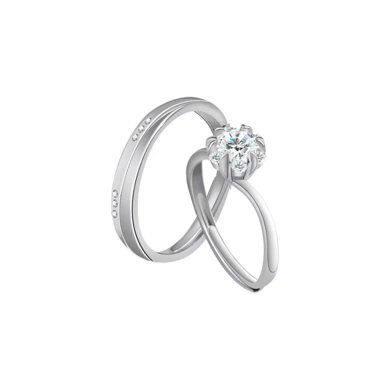 YUJIANDOUDOU S925 Silver/cubic Zirconia Rings Unisex-0