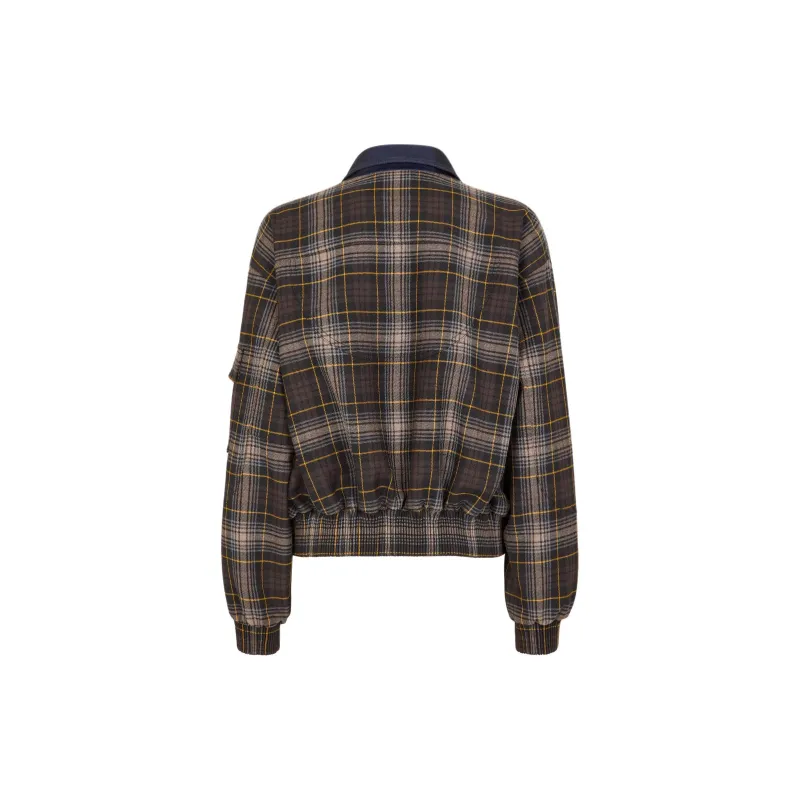 FENDI Checked Cropped Bomber Jacket-1