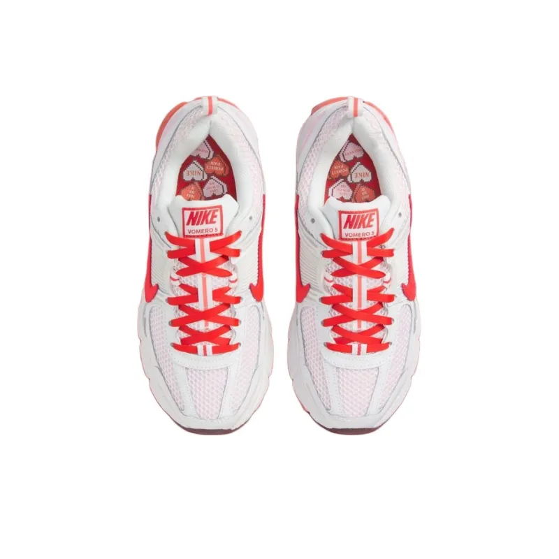 Nike Air Zoom Vomero 5 Abrasion Resistant Low Top Kids' Running Shoes White Red Unisex-3