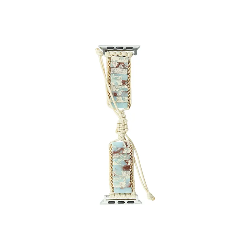 Vobafe Watch Band Apple Compatibility Original Stone Woven Rope Material-0