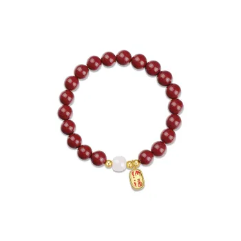 SEVEN COOK Reconstructed Cinnabar Bracelets Unisex