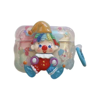 Kona Chun Compatibility With AirPods 2/Pro/3 TPU Cute Wave Sticker Painted Joker Headphone Cases